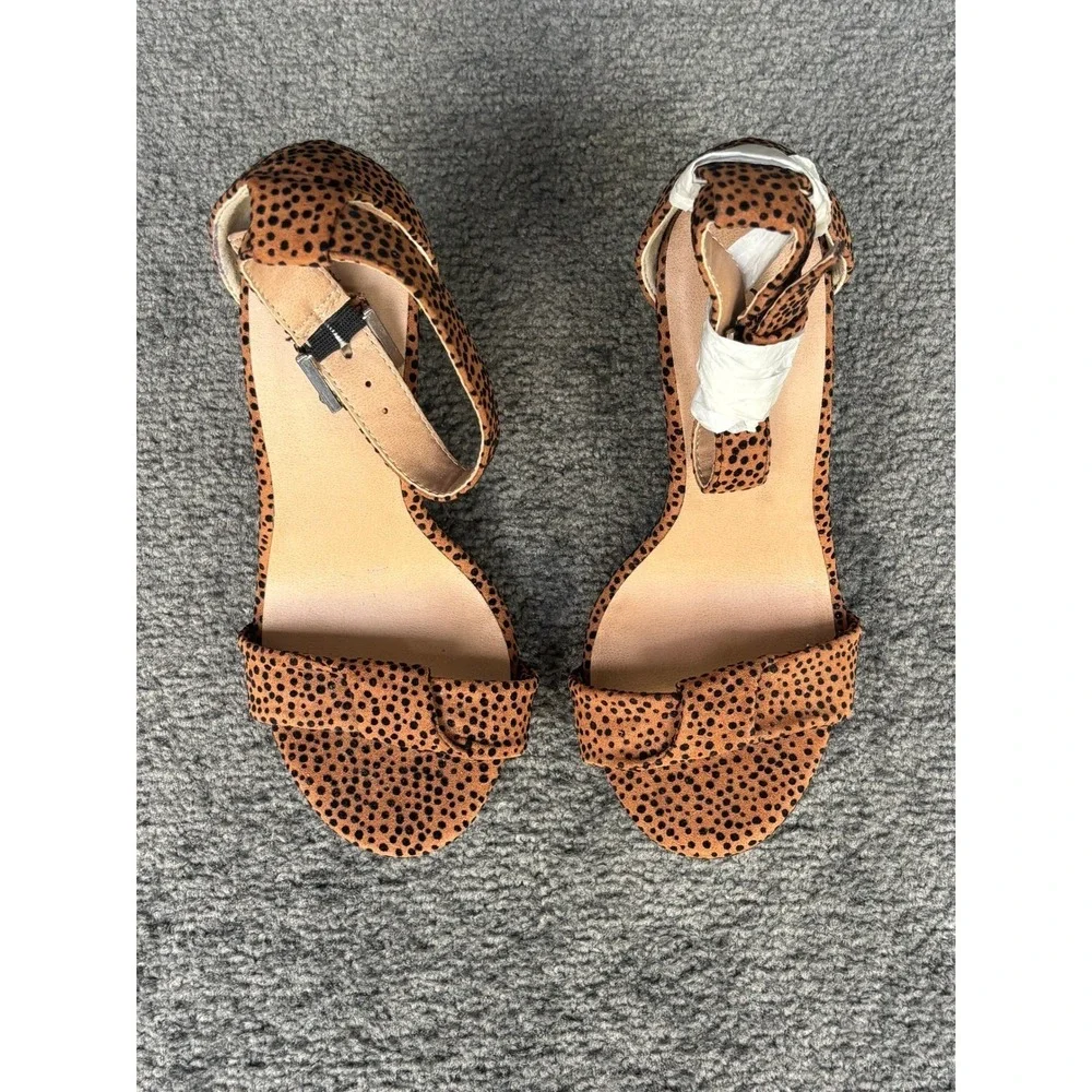 Torrid Cheetah Print Block Heel Ankle Strap Sandals Shoes 6W